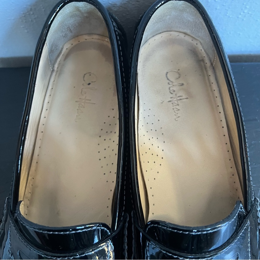 Cole Haan Black Patent Leather Penny Loafer Slip on - Picture 6 of 9